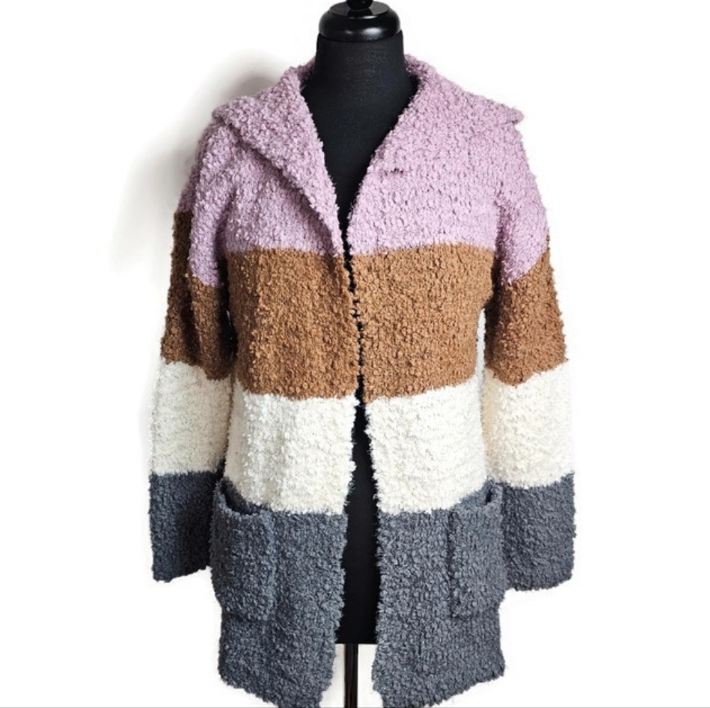 Hippie Rose | Soft Open Front, Hooded Sweater Cardigan Size L, NWT